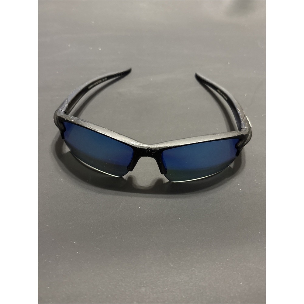 REKS Sling-Blade Sport Sunglasses Blue Mirror Wrap UV400 Flexible Frame